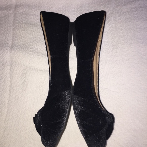 Fioni Black Bow Velvet Flats 9.5 - Picture 6 of 10